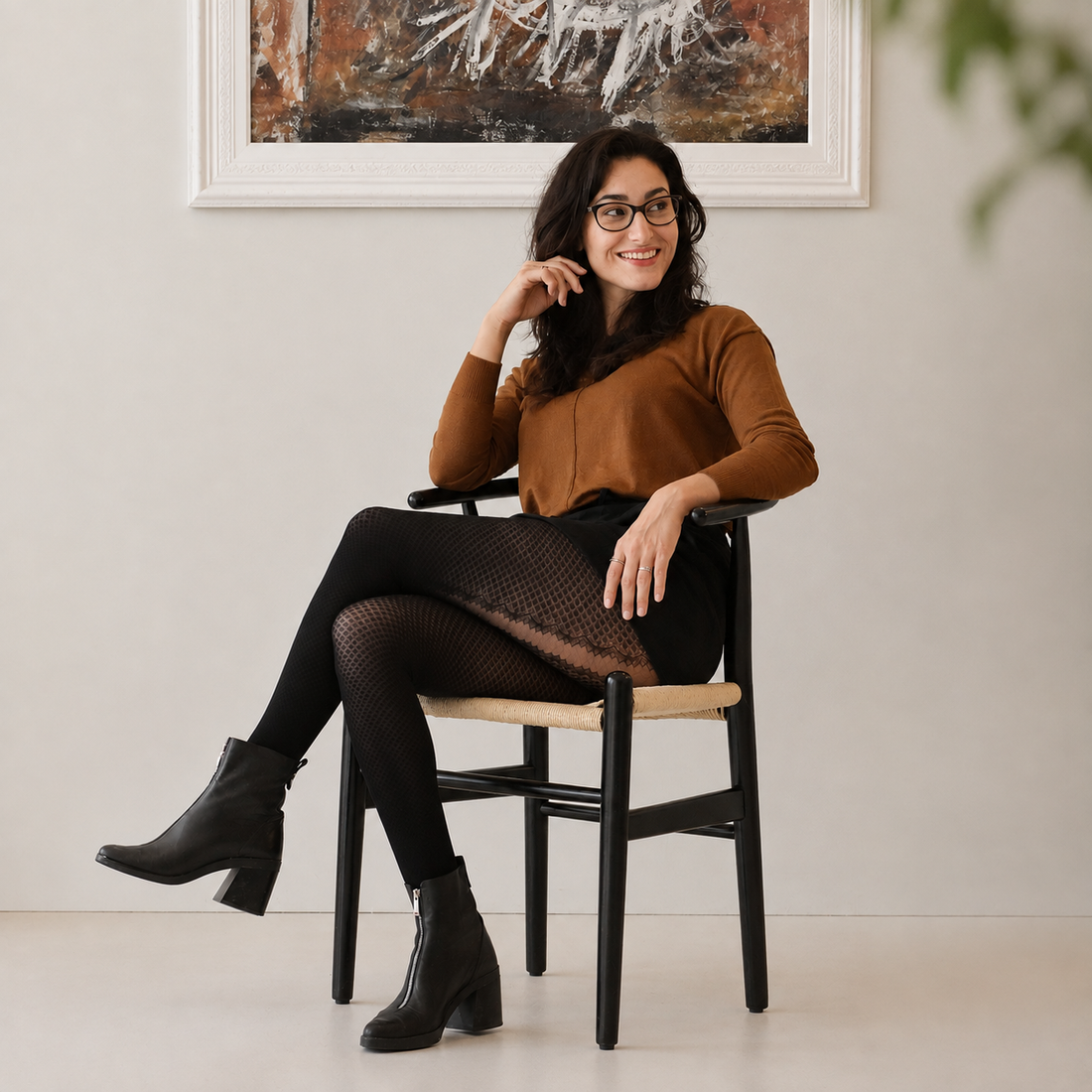 Signé Sarah Scarlett – collants à motif noir indéchirables